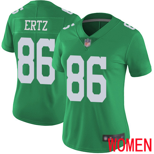 Women Philadelphia Eagles #86 Zach Ertz Limited Green Rush Vapor Untouchable NFL Jersey Football